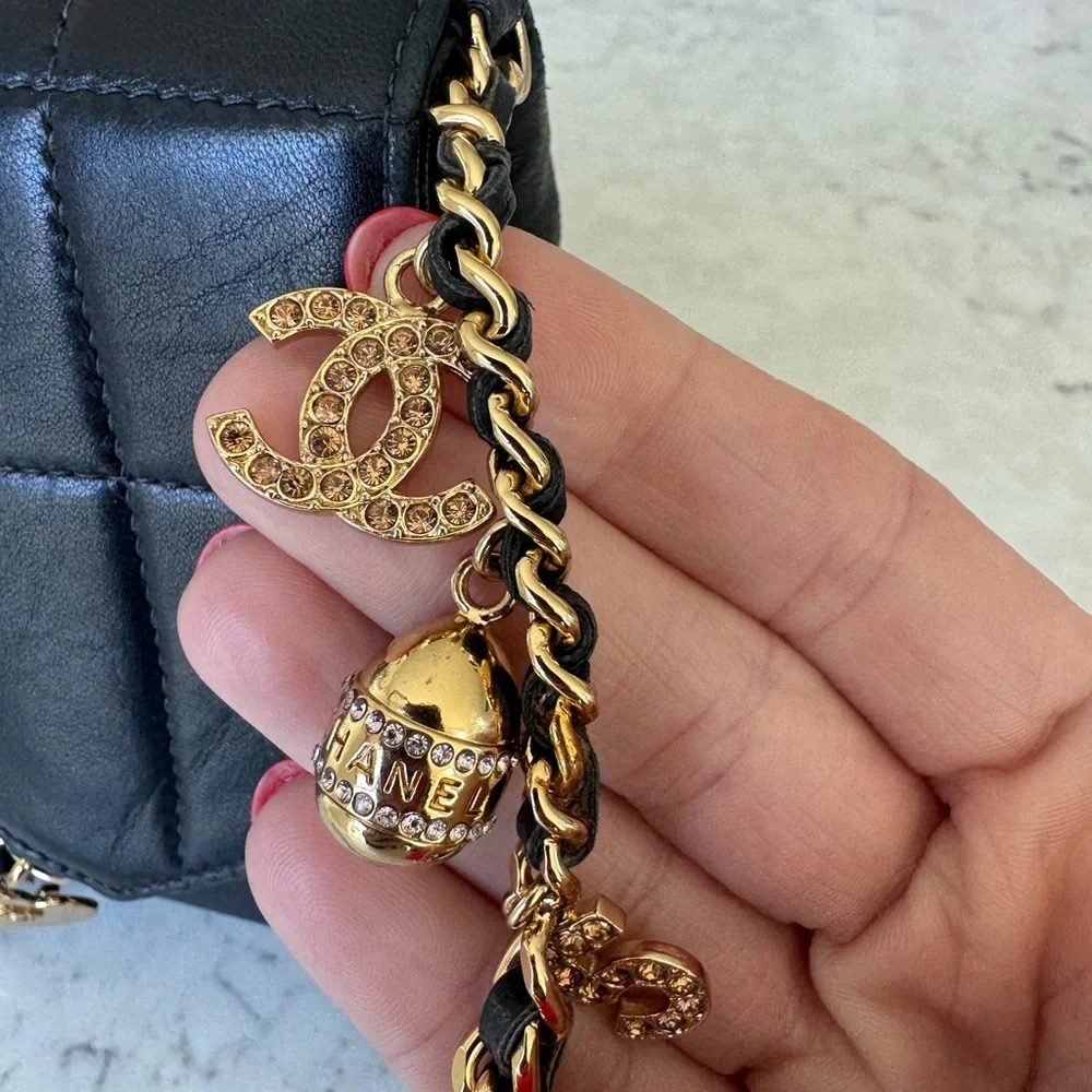 RARE Chanel Lucky Charm Chocolate Bar Flap Bag Black Gold 13 Series Collector - Picture 4 of 15